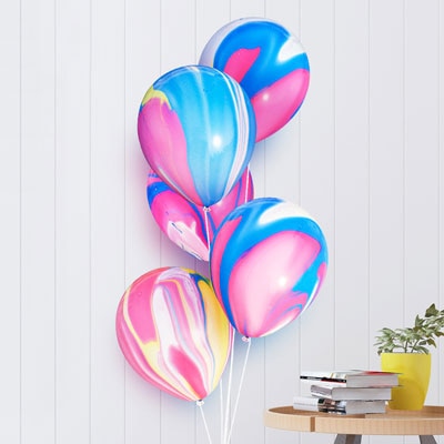 Nicro 5 10 pcs 10 inch Painting Agate Colorful Air Birthday Party Balloons