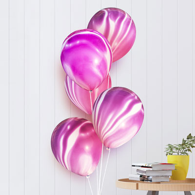 Nicro 5 10 pcs 10 inch Painting Agate Colorful Air Birthday Party Balloons