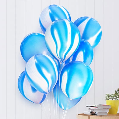 Nicro 5 10 pcs 10 inch Painting Agate Colorful Air Birthday Party Balloons