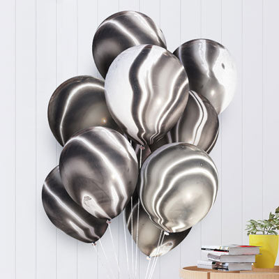 Nicro 5 10 pcs 10 inch Painting Agate Colorful Air Birthday Party Balloons