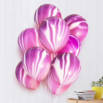 Nicro 5 10 pcs 10 inch Painting Agate Colorful Air Birthday Party Balloons