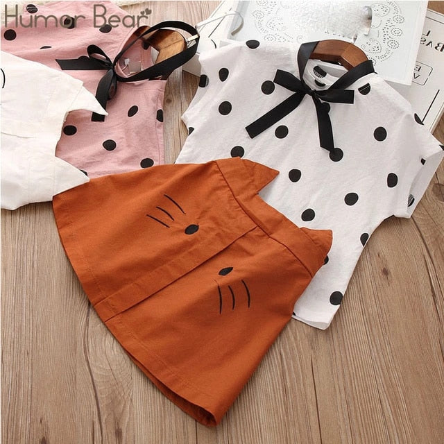 Lovely Long Eyelashes Tops + Pants Girls Clothing Set