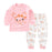 Cartoon Print 2 pcs/set Long Sleeve and Pants Sleepwear