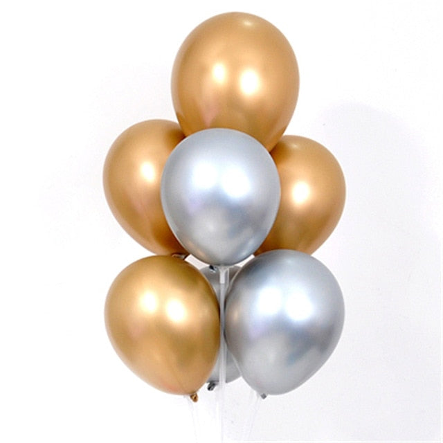 10pcs 12inch Glossy Metallic Pearl Latex Balloons