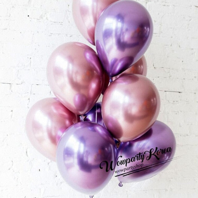 10pcs 12inch Glossy Metallic Pearl Latex Balloons