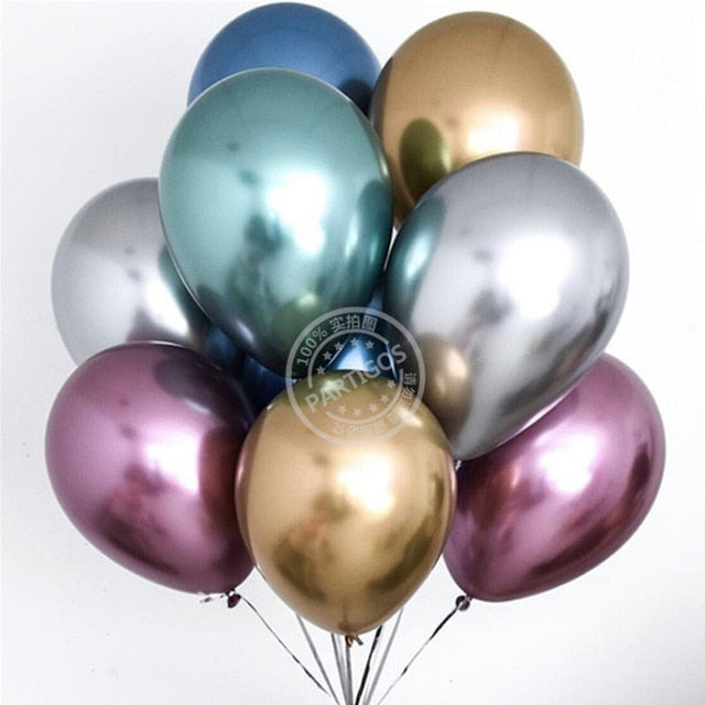 10pcs 12inch Glossy Metallic Pearl Latex Balloons