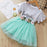 2Pcs Girls Short Sleeve Fashion T-Shirt & Tutu Dress