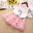 2Pcs Girls Short Sleeve Fashion T-Shirt & Tutu Dress
