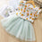 2Pcs Girls Short Sleeve Fashion T-Shirt & Tutu Dress