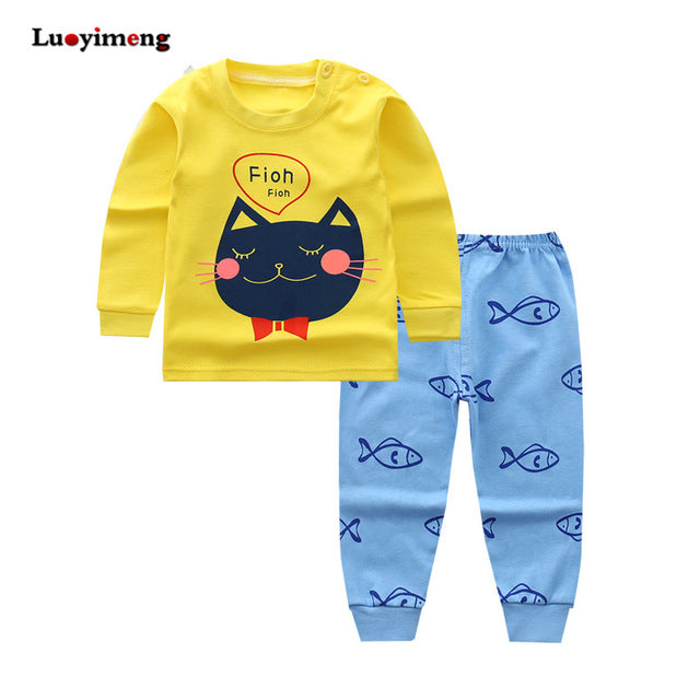 Cartoon Cotton 2 pcs/set Boys Sleepwear