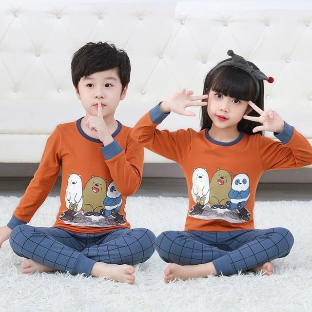 Autumn Winter 2 pcs/set Pajamas