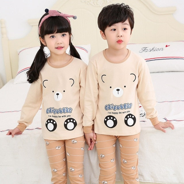 Autumn Winter 2 pcs/set Pajamas