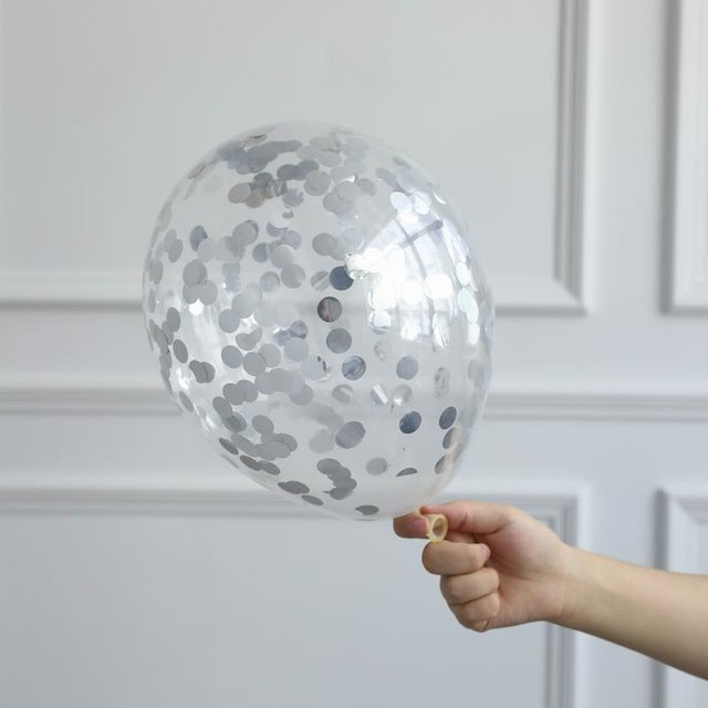 10pcs/lot Clear Gold Star Foil Confetti Transparent Balloons