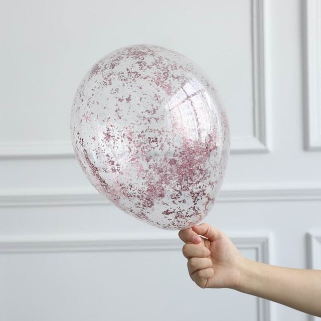 10pcs/lot Clear Gold Star Foil Confetti Transparent Balloons