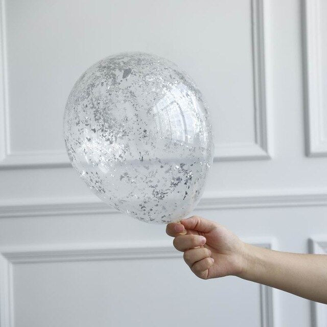 10pcs/lot Clear Gold Star Foil Confetti Transparent Balloons