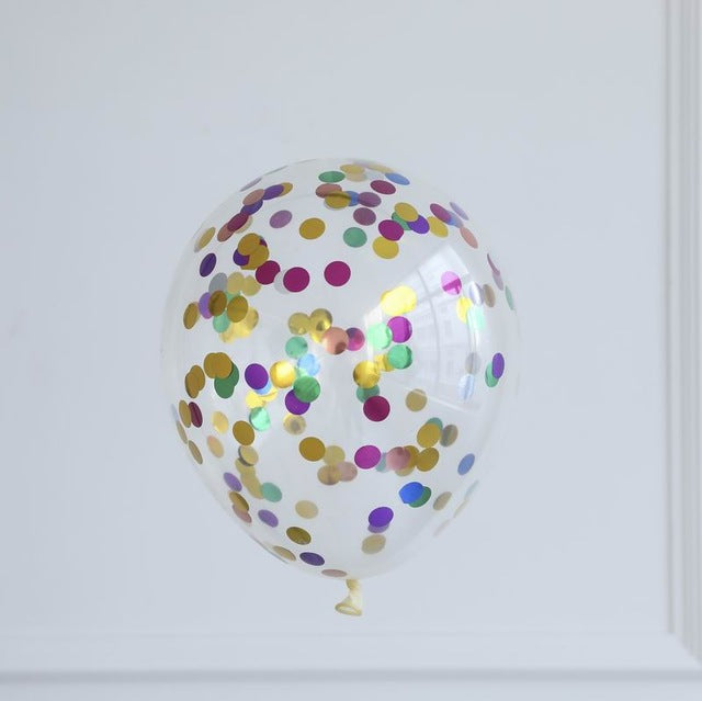 10pcs/lot Clear Gold Star Foil Confetti Transparent Balloons