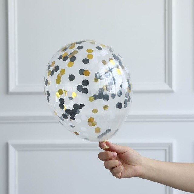 10pcs/lot Clear Gold Star Foil Confetti Transparent Balloons