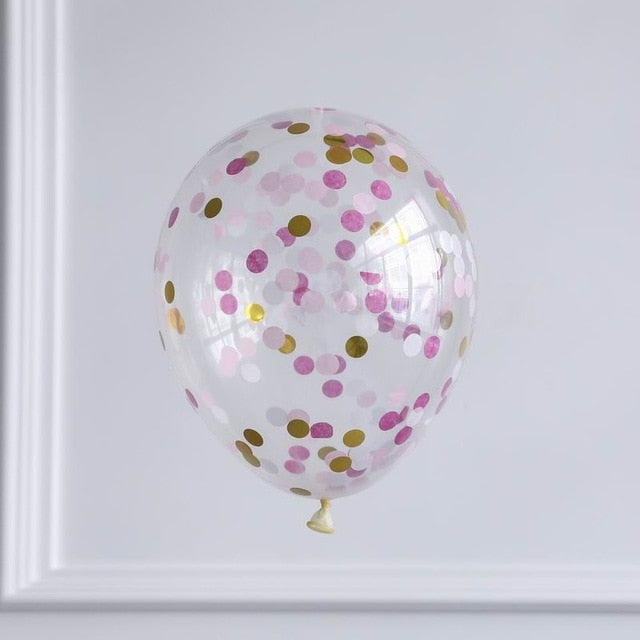 10pcs/lot Clear Gold Star Foil Confetti Transparent Balloons