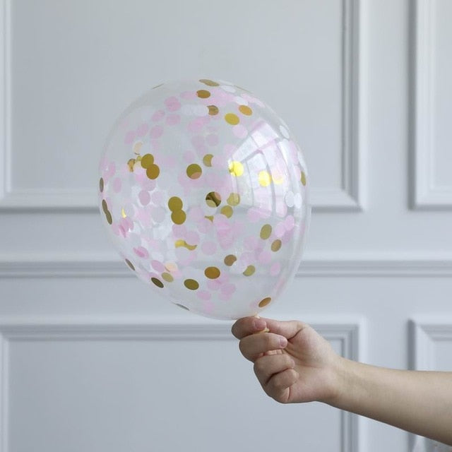 10pcs/lot Clear Gold Star Foil Confetti Transparent Balloons