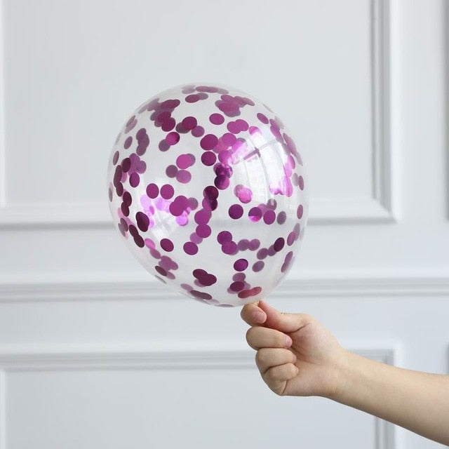 10pcs/lot Clear Gold Star Foil Confetti Transparent Balloons