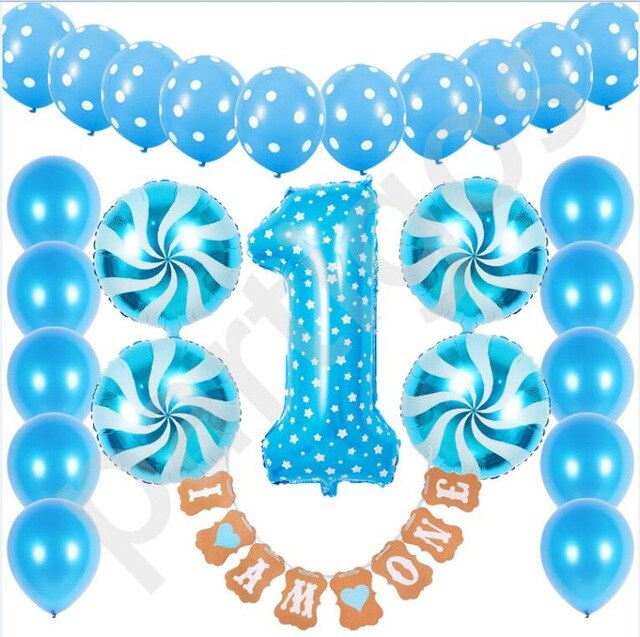 26pcs/se Foil Balloons I AM ONE Birthday Party decoration