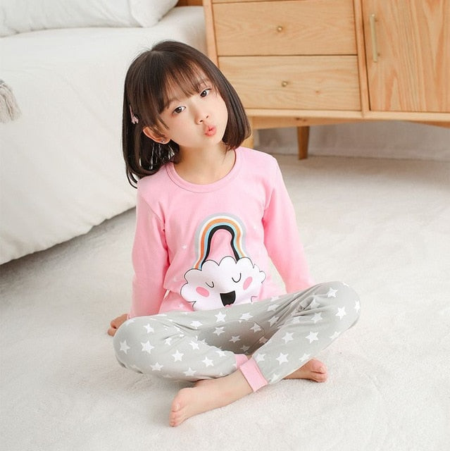 Autumn 2 pcs/set Girls and Boys Sleepwear