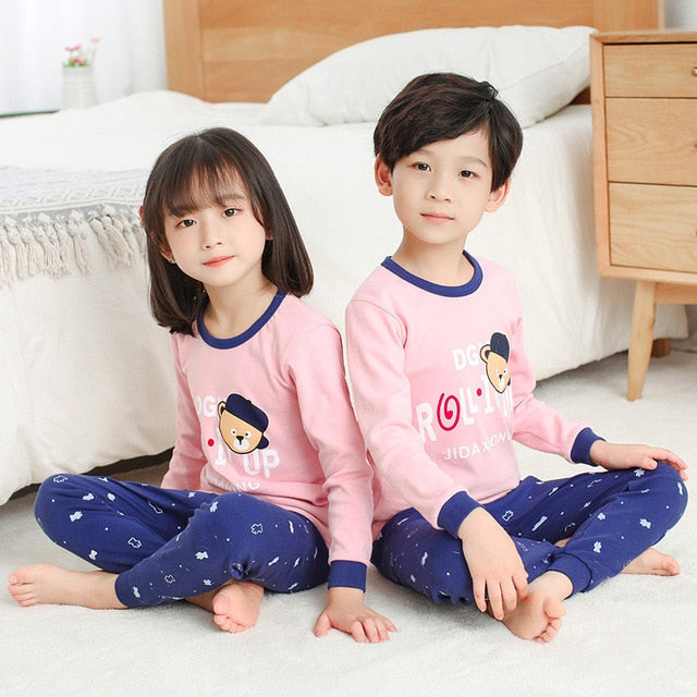 Autumn 2 pcs/set Girls and Boys Sleepwear