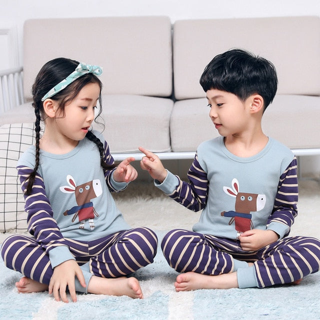 Autumn 2 pcs/set Girls and Boys Sleepwear
