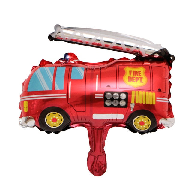 50pcs mini Fire Engine Balloon Train Foil Balloons Birthday Party Decorations