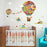 Colorful Hot Air Balloon Animal Nursery Room wall sticker