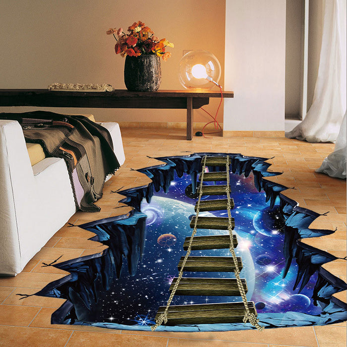 Large Galaxy Star Bridge 3D  Wall Sticker for Kids Room Floor and Wall Decals