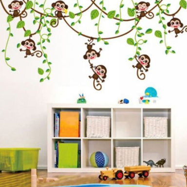 Removable Vinyl Monkey Bedroom Wall Sticker Decals