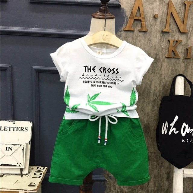 Boys Summer Outfit 2Pcs/Set T-Shirt and Shorts