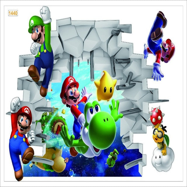 Super Mario Bros Kids Removable Wall Sticker Decals for Nursery Room