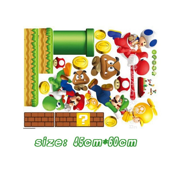 Super Mario Bros Kids Removable Wall Sticker Decals for Nursery Room