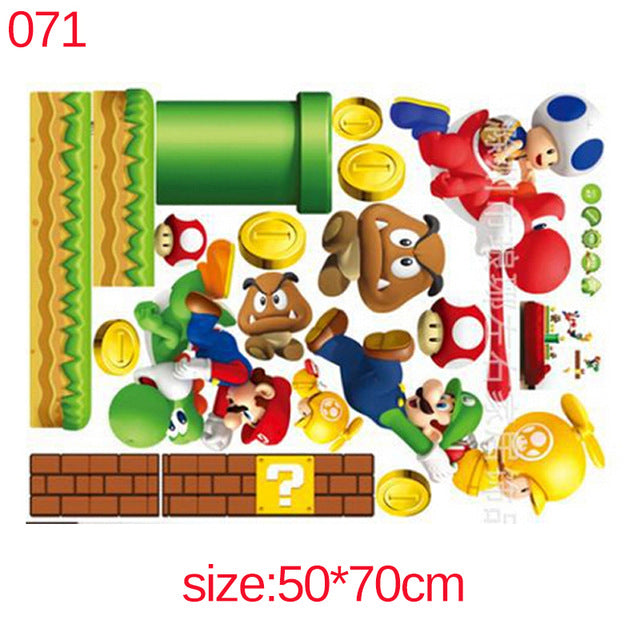 Super Mario Bros Kids Removable Wall Sticker Decals for Nursery Room