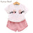 Lovely Long Eyelashes Tops + Pants Girls Clothing Set