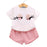Lovely Long Eyelashes Tops + Pants Girls Clothing Set