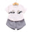 Lovely Long Eyelashes Tops + Pants Girls Clothing Set