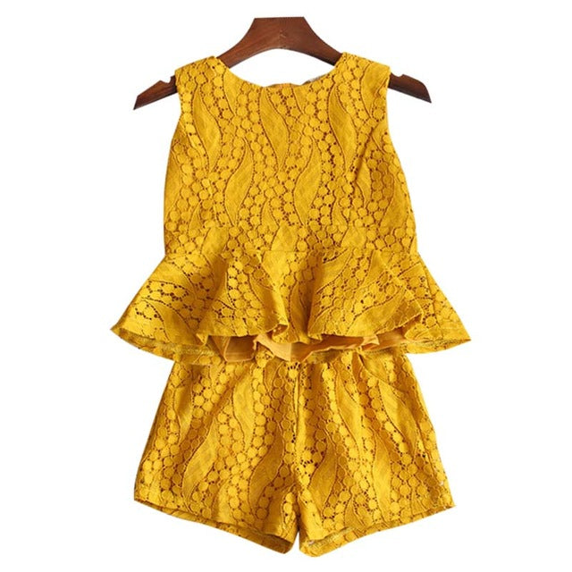 Lovely Long Eyelashes Tops + Pants Girls Clothing Set