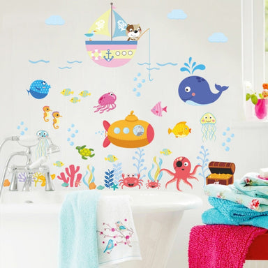 Underwater fish bubble wall stickers for kids rooms