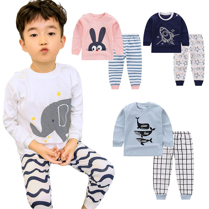 Cartoon Cotton 2 pcs/set Boys Sleepwear