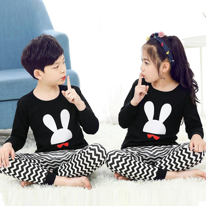 2 pcs/set Long-sleeve Cotton Pajamas
