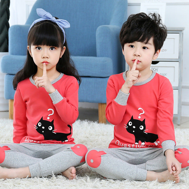 2 pcs/set Long-sleeve Cotton Pajamas