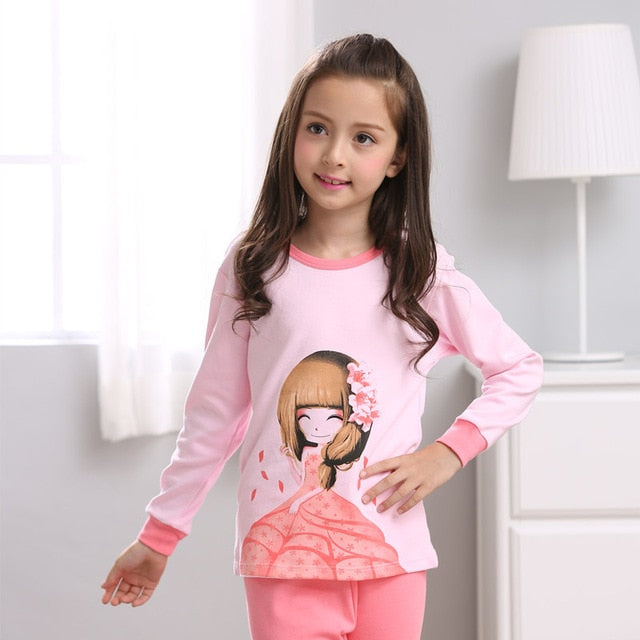 2 pcs/set Long-sleeve Cotton Pajamas