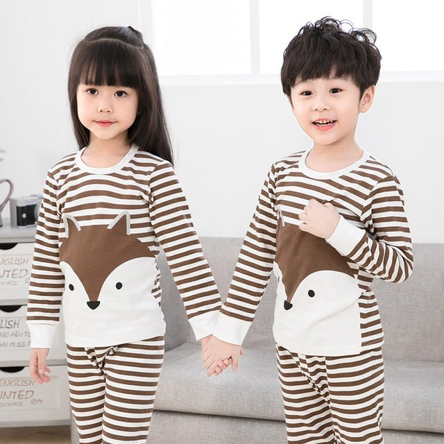 2 pcs/set Long-sleeve Cotton Pajamas