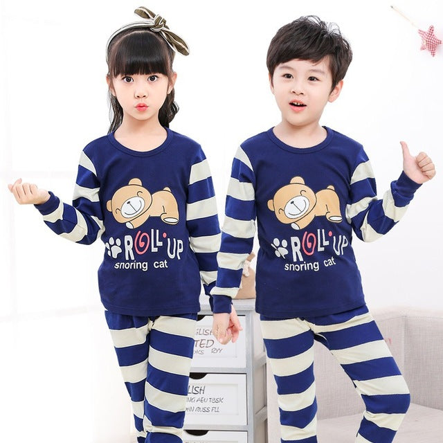 2 pcs/set Long-sleeve Cotton Pajamas