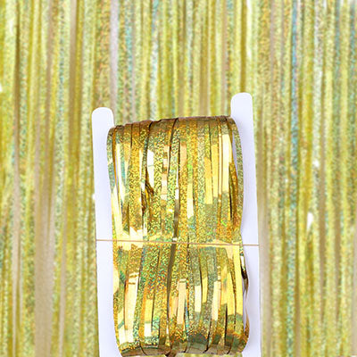 Party Backdrop Curtains Glitter Gold Tinsel for Decoration