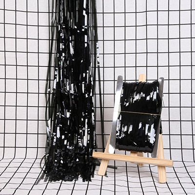 Party Backdrop Curtains Glitter Gold Tinsel for Decoration